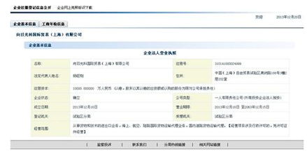 向日光科国际贸易 上海 注册成功